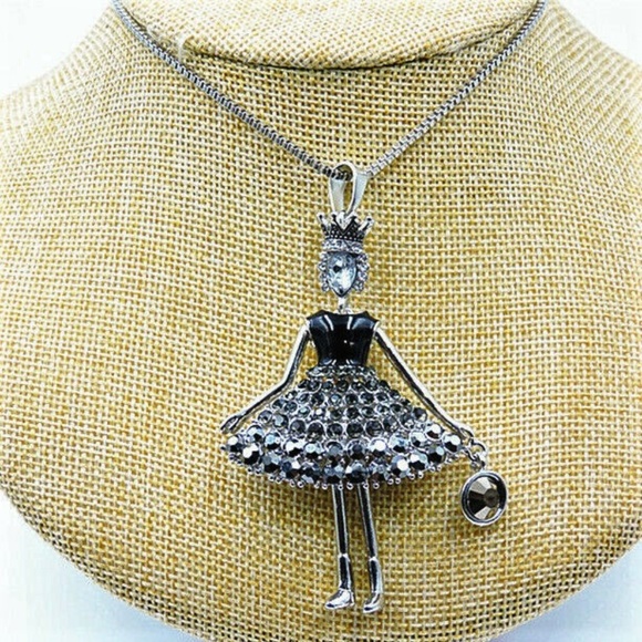 Princess Rhinestone Enamel Crown Pendant NWT - Picture 3 of 4